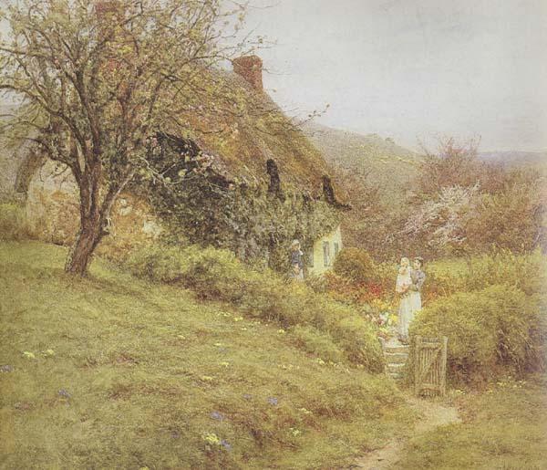 Helen Allingham,RWS South Country Cottage (mk46) Norge oil painting art